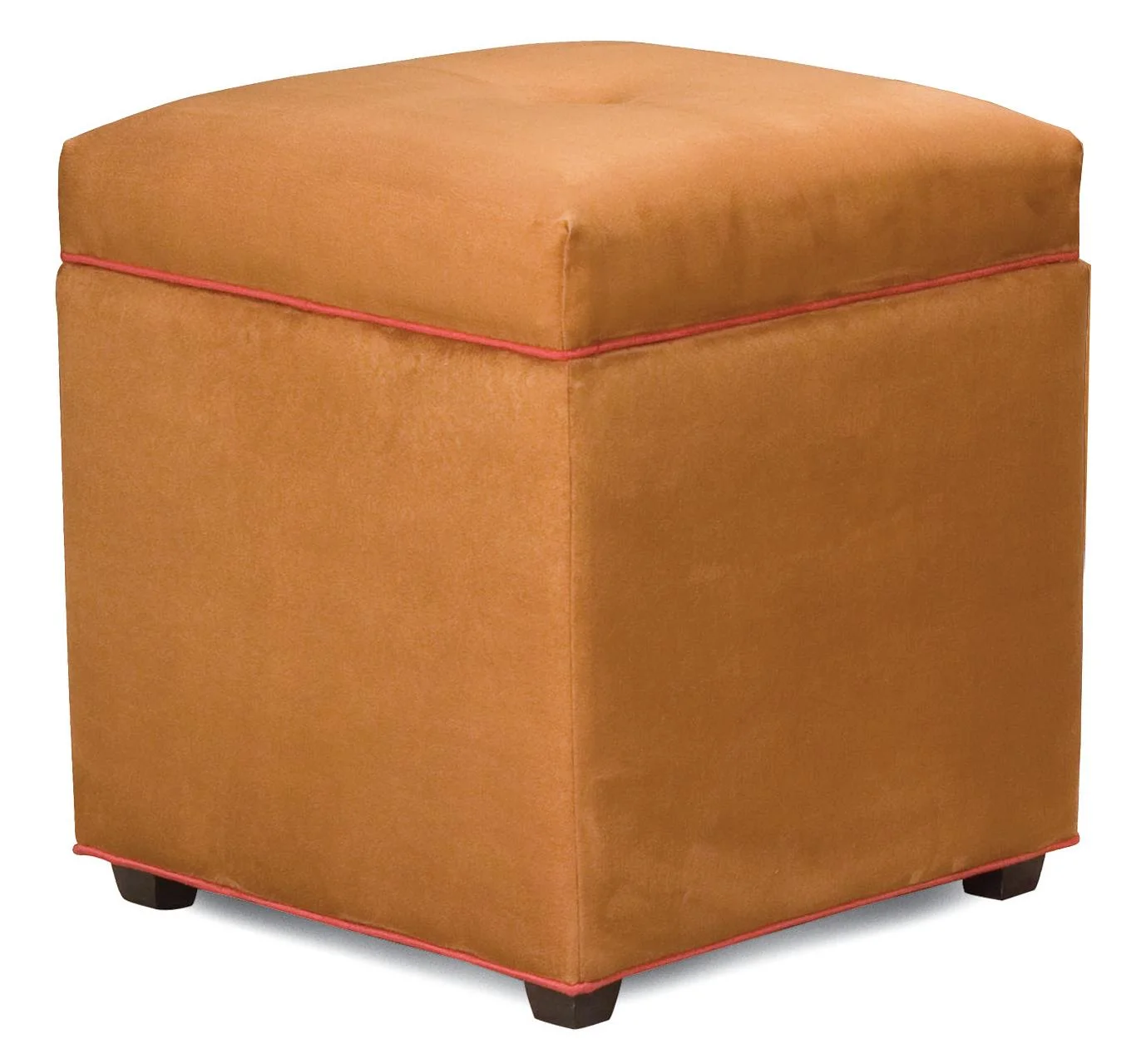Fairfield Ottomans 167222 Storage Ottoman with Small Tapered Wood Legs
